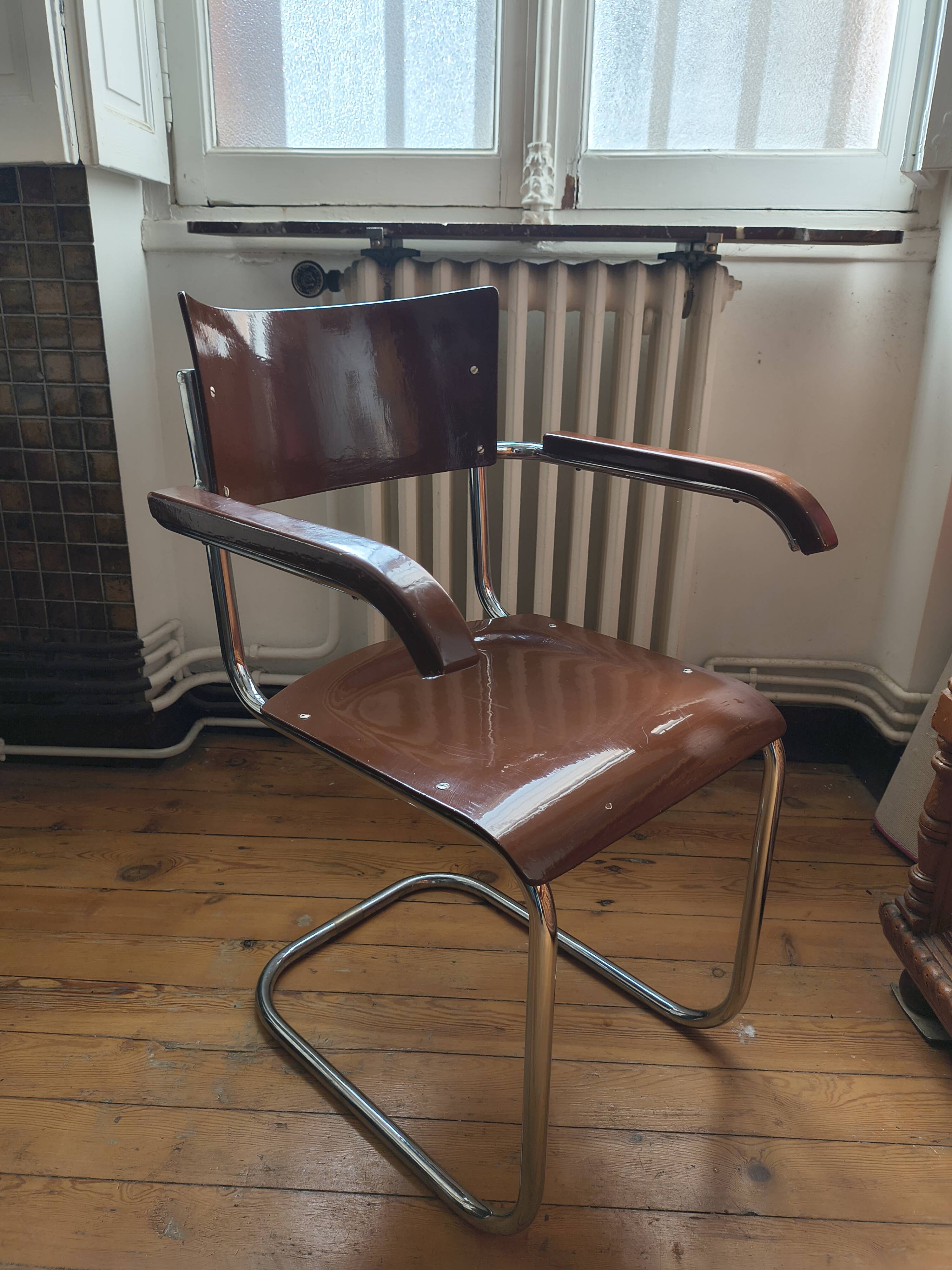 Set of Bauhaus style armchairs Mart Stam S34 – Chrome & wood