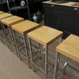 Lot of 6 old bar top stools 1970