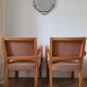 Pair of old rose bridge armchairs