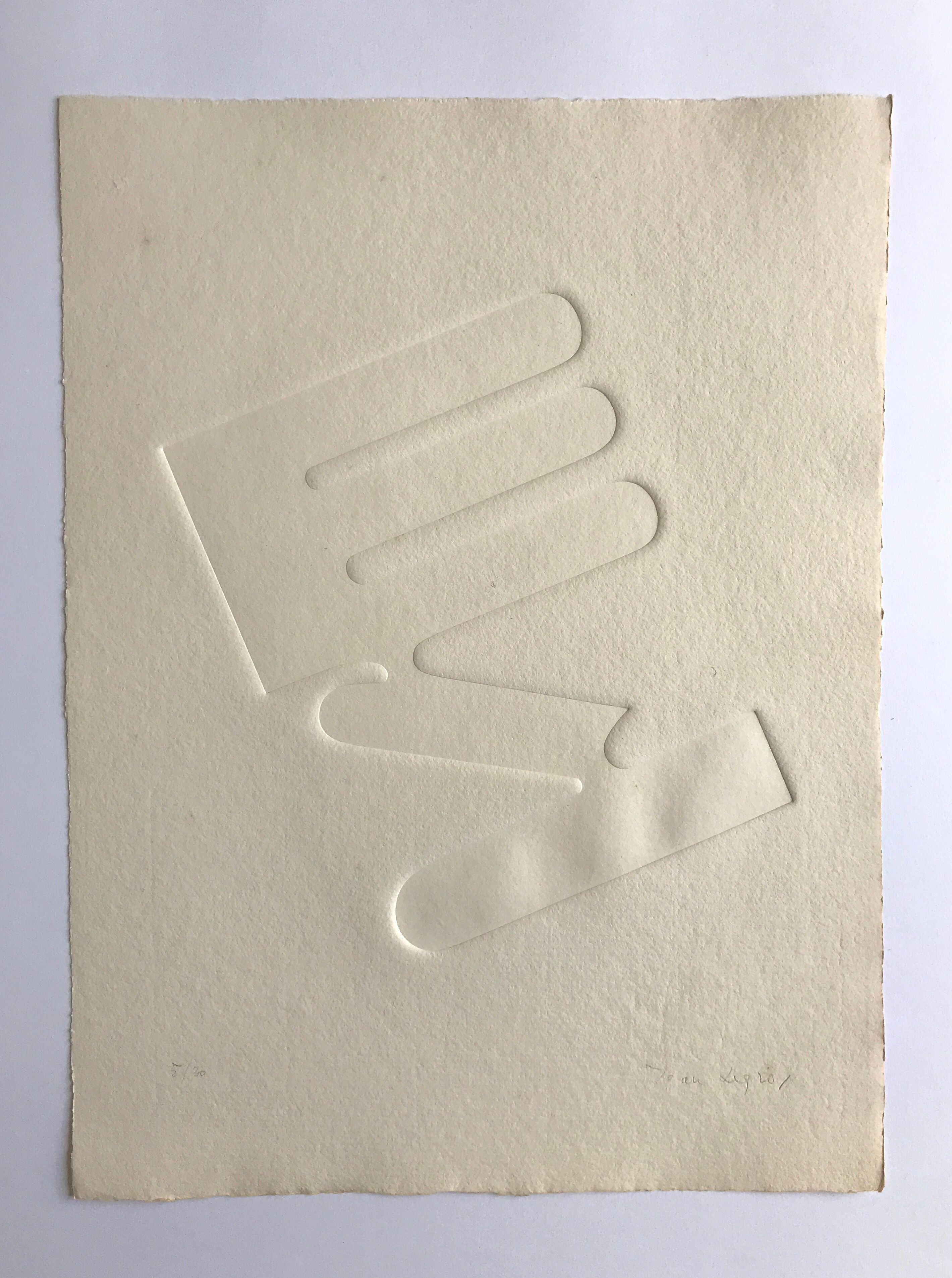 Signed and numbered print by Jean Legros, Geometric relief I, 1972