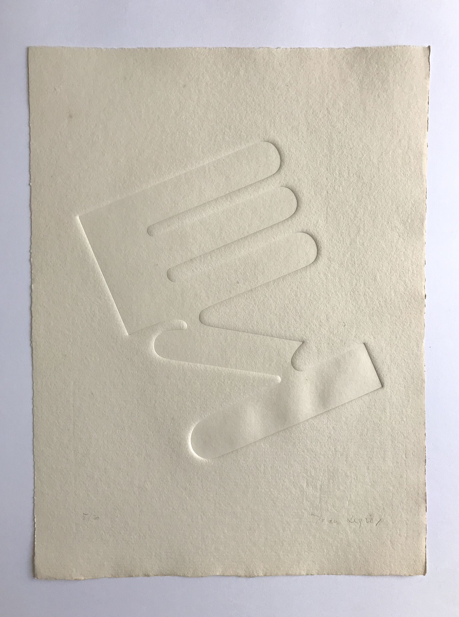 Estampe signée et numérotée de Jean Legros, Relief géométrique I, 1972