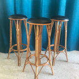 Bar and rattan stools 60s