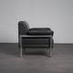 Leather and chrome lounge chair, Italy, 1990s