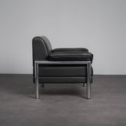 Fauteuil en cuir et chrome, Italie, années 1990