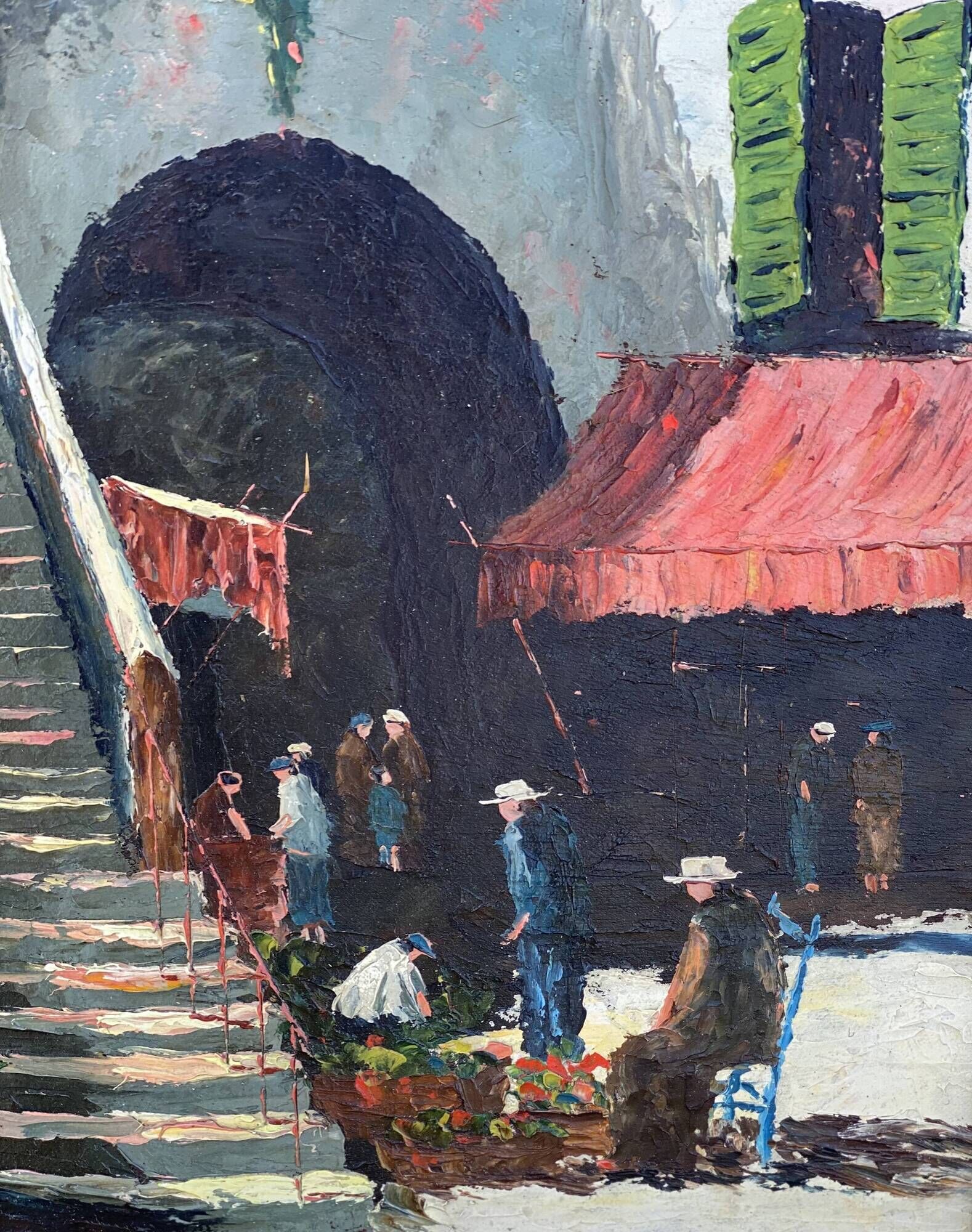 Painting by charles cermak village scene in provence (st tropez)
