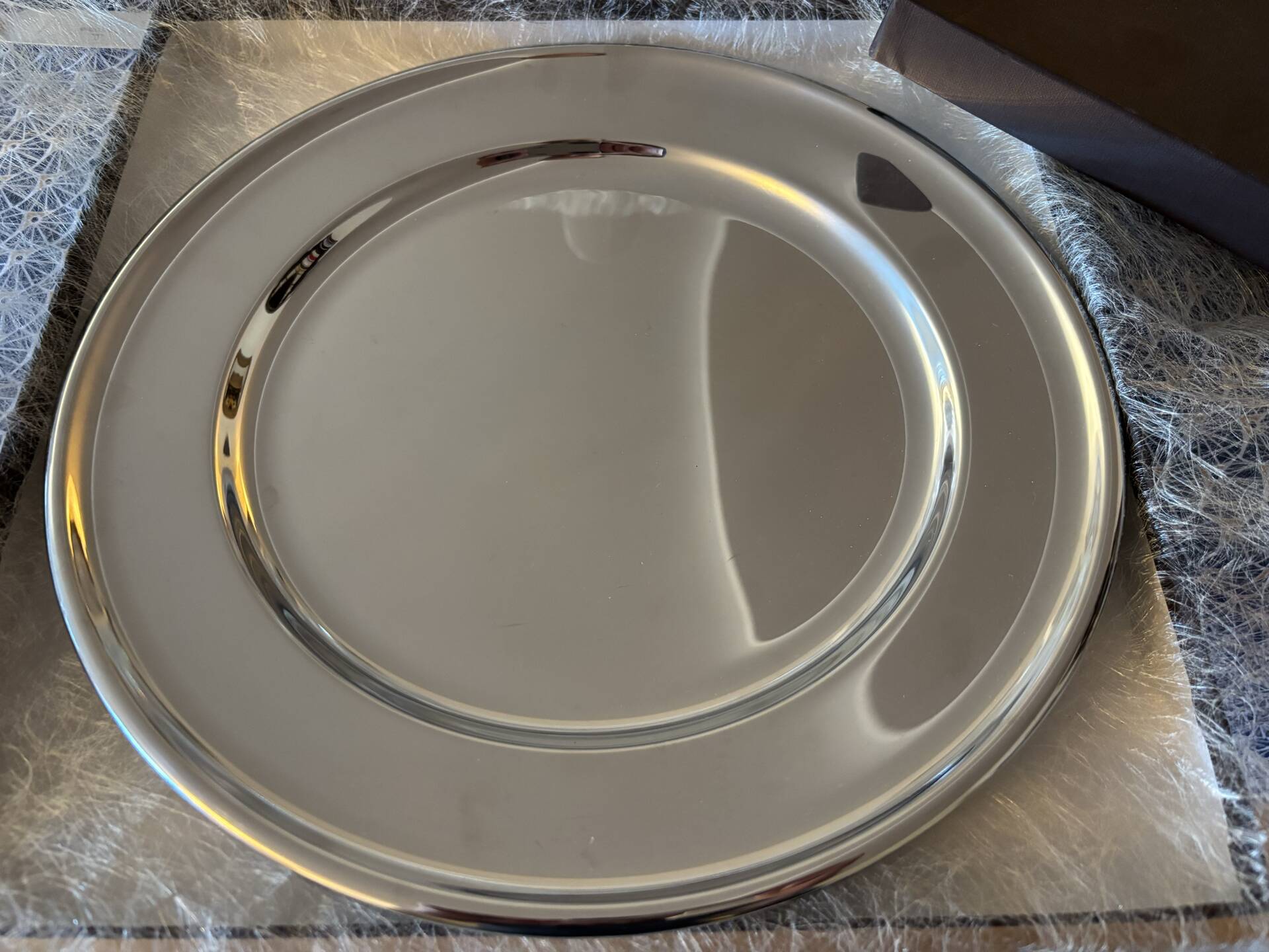 Round serving dish Jean Couzon in 18/10 stainless steel – France