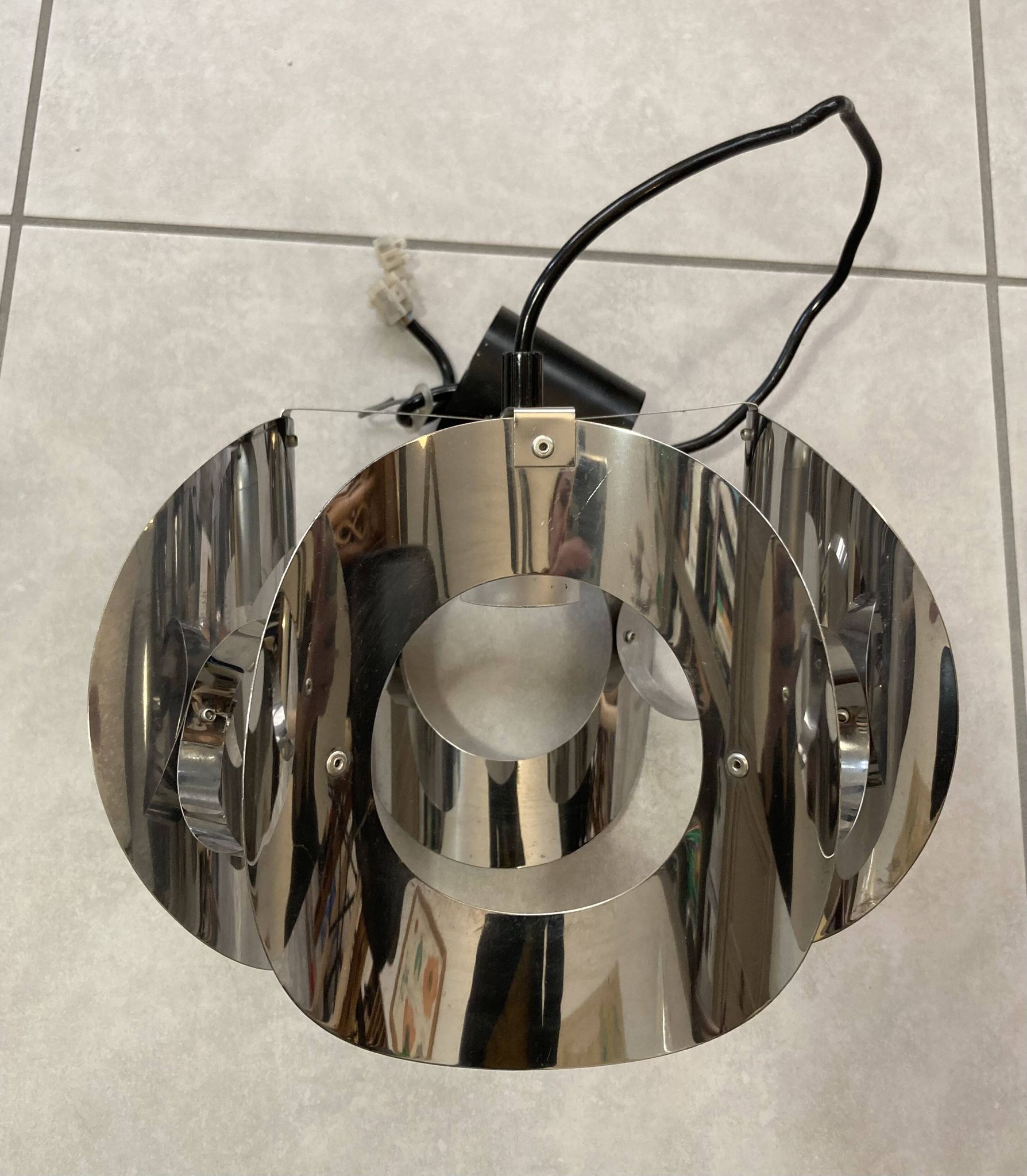 space age chrome metal suspension