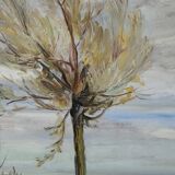 Scandinavian modern painting, 1929, Oil on board.