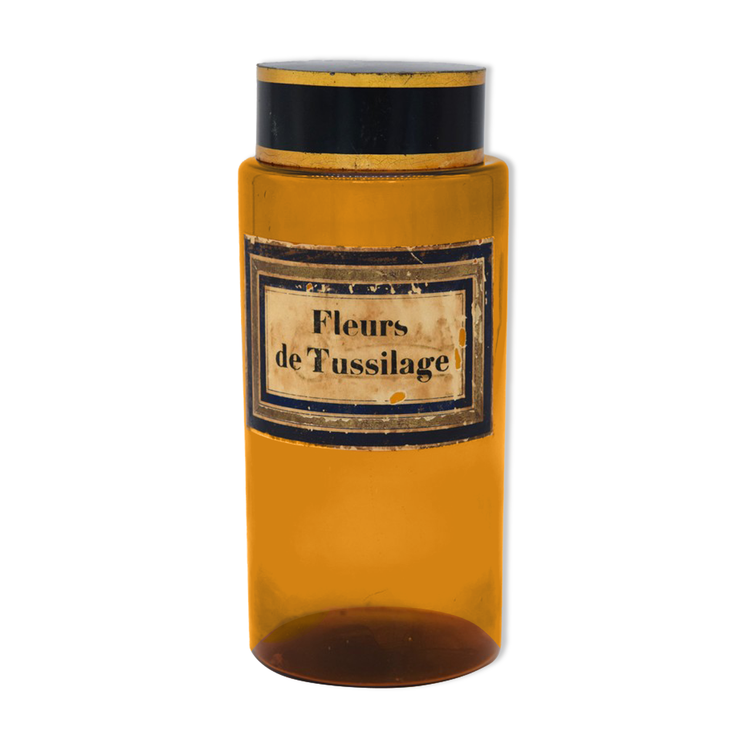 Pharmacy/apothecary old amber glass pot