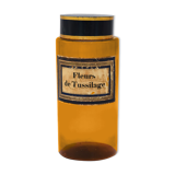 Pharmacy/apothecary old amber glass pot