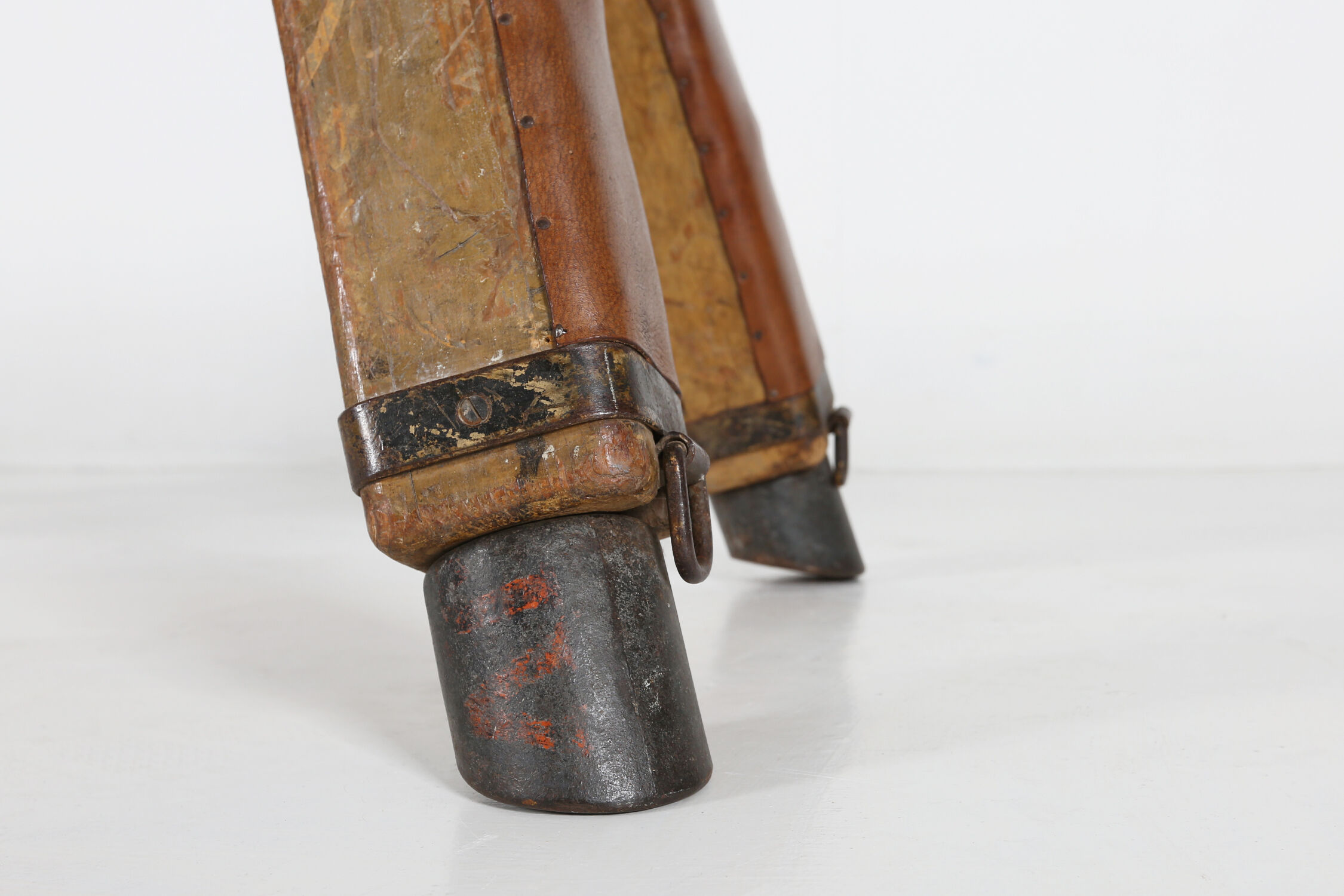 Industrial leather bench ca.1920