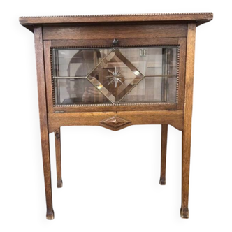 Vitrine / meuble à thé vintage en verre