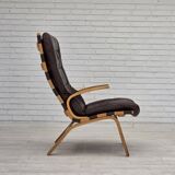 1970s, Danish design by Farstrup, set of 2 armchairs, furniture leather.