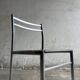 Chaise italienne chromée style Mid-Century avec assise en sangles naturelles — Structure chromée argentée