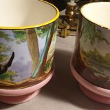 Ceramic pot cover decor with chickens