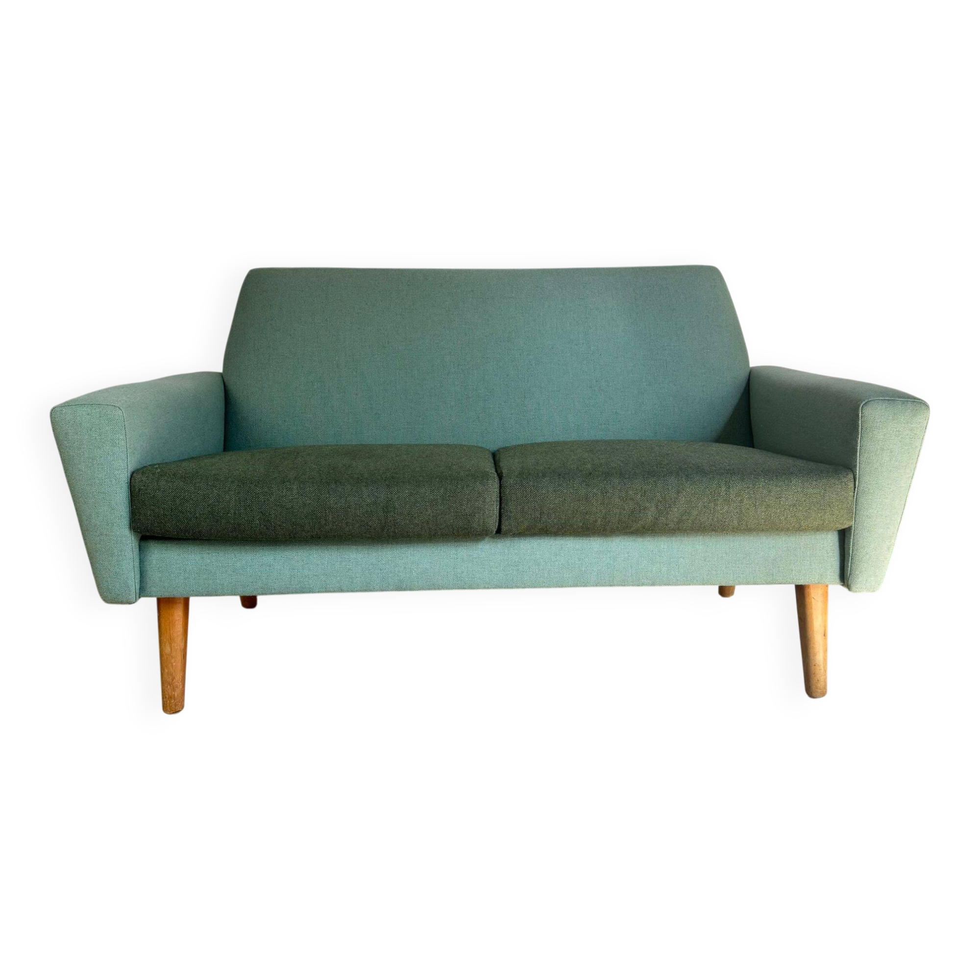 Canapé deux places en tissu de laine, Danemark 1960