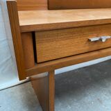 Vanity cabinet design 1970 . Teak plating. Sold without mirror.