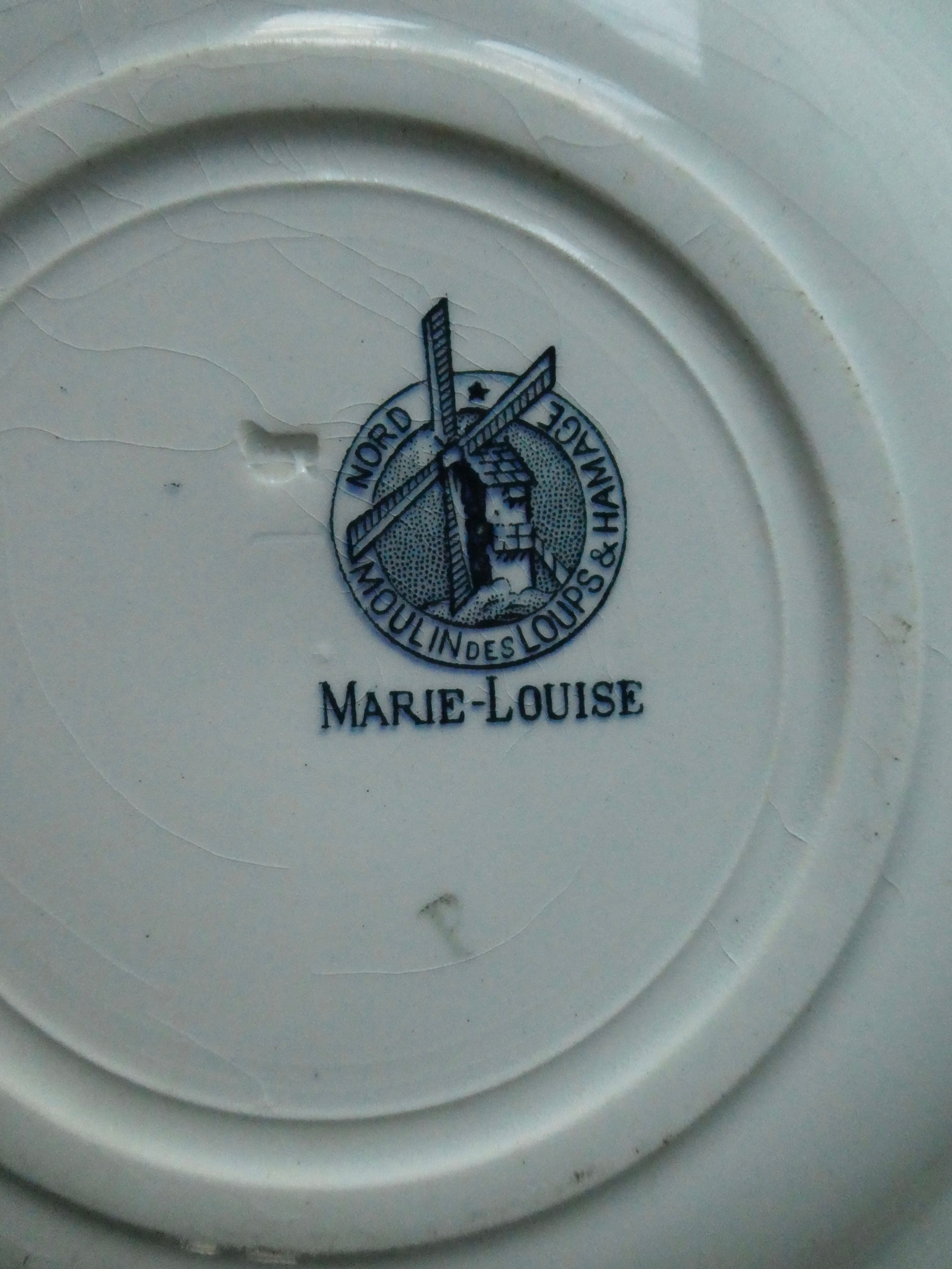 Set of 6 Marie Louise hollow plates, Moulin des Loups - Hamage