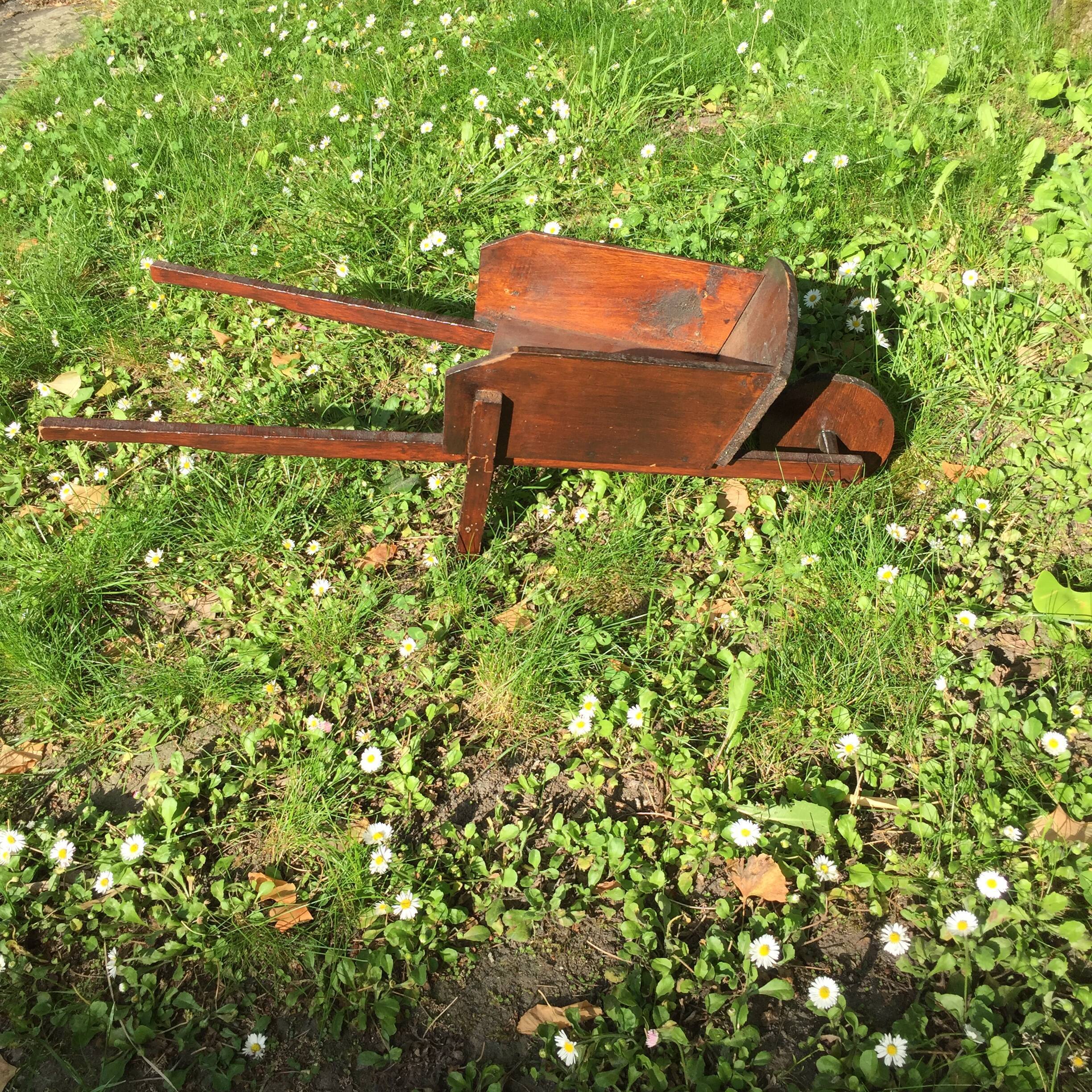Vintage wooden wheelbarrow