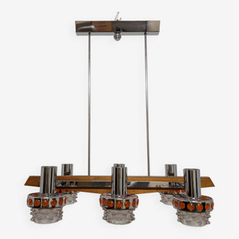 Space Age 6-light chandelier from the 60s/70s by Raak