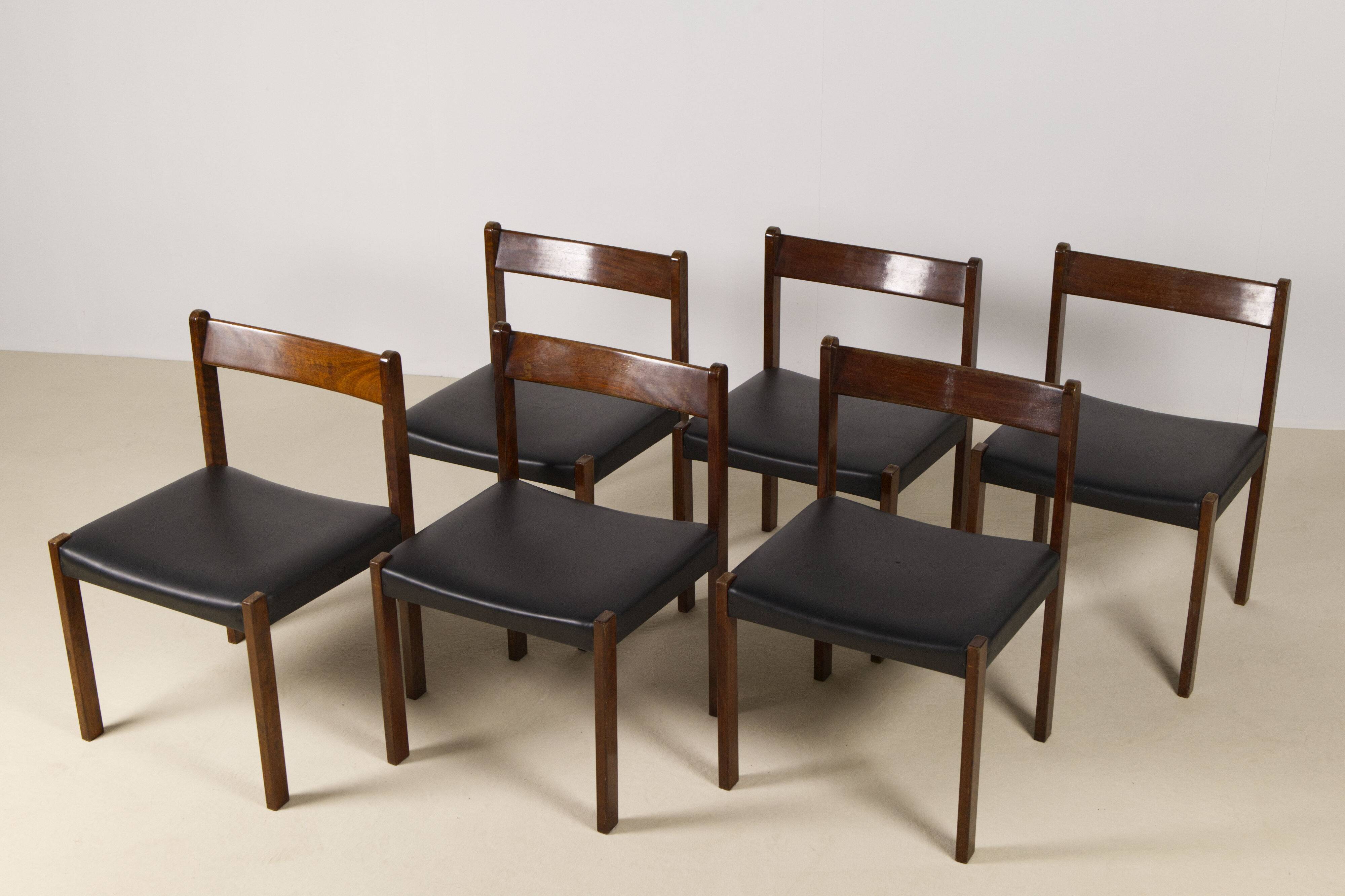 6x Dining chairs Alfred Hendrickx for Belform, 1960s, Belgium