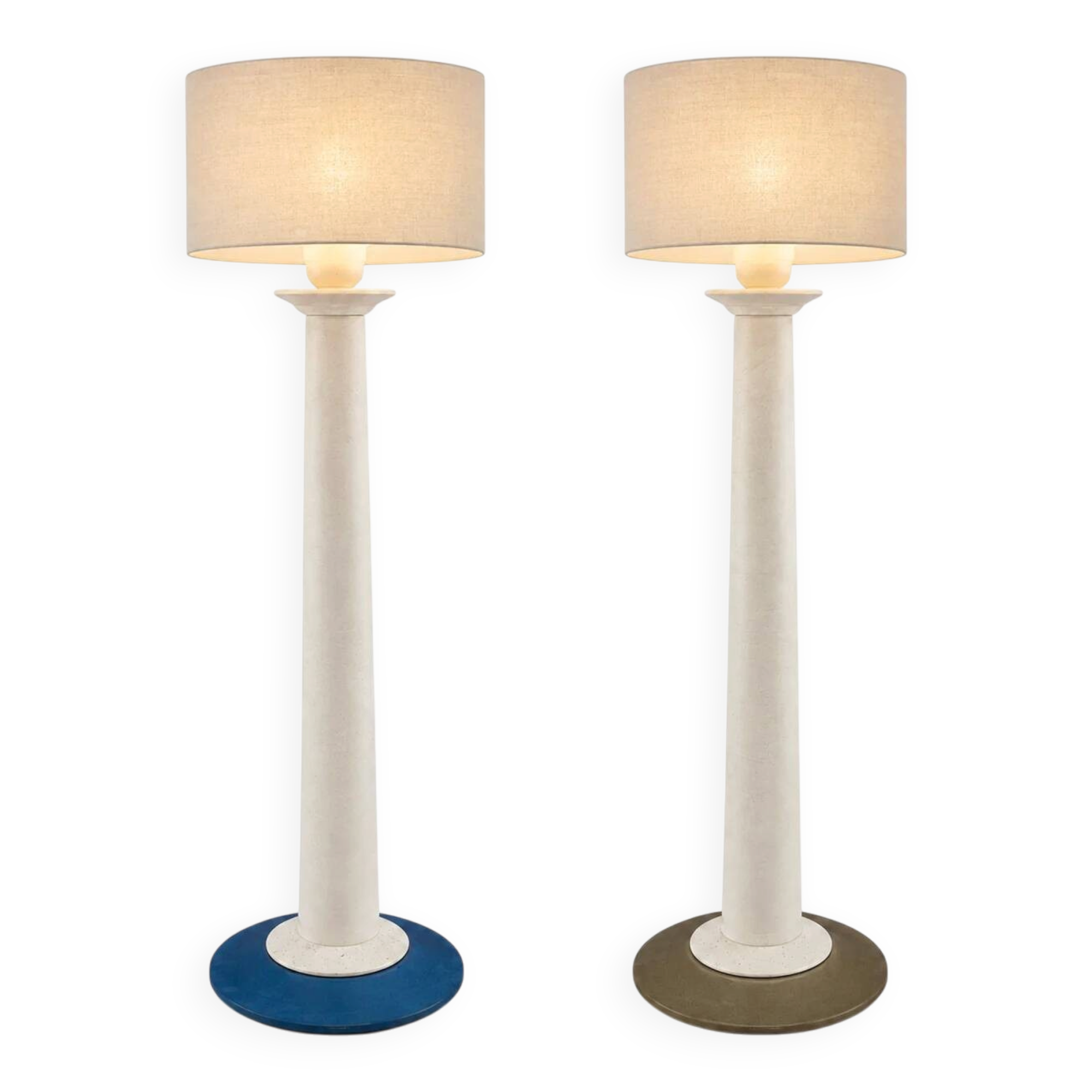 Ensemble de 2 lampes de table totem Kostka rares / époxy / France années 1980