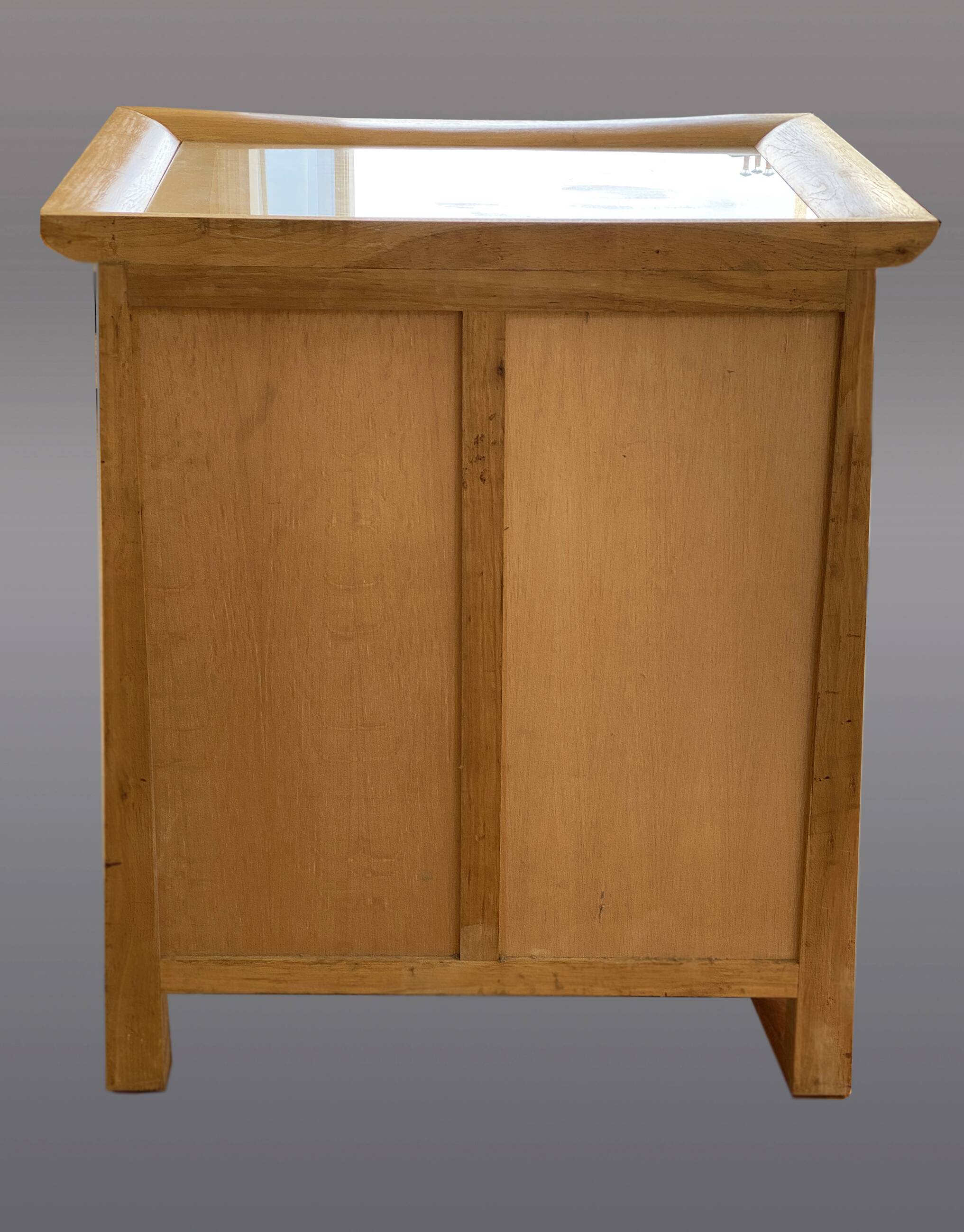 Small chest of drawers in solid oak white lead Art Nouveau style