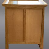 Small chest of drawers in solid oak white lead Art Nouveau style