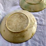 2 vintage slip dessert plates