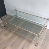 Large coffee table in plexiglass and chrome