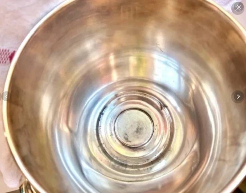 Silver-plated ice bucket with a refined design, designed by Kurt Mayer for