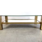 Table basse vintage en plaqué or 23 carats par Belgochrom, années 1970