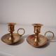 Set of 2 brass cellar rat candlesticks