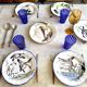Service de table assiettes et plats Gien modèle grands oiseaux