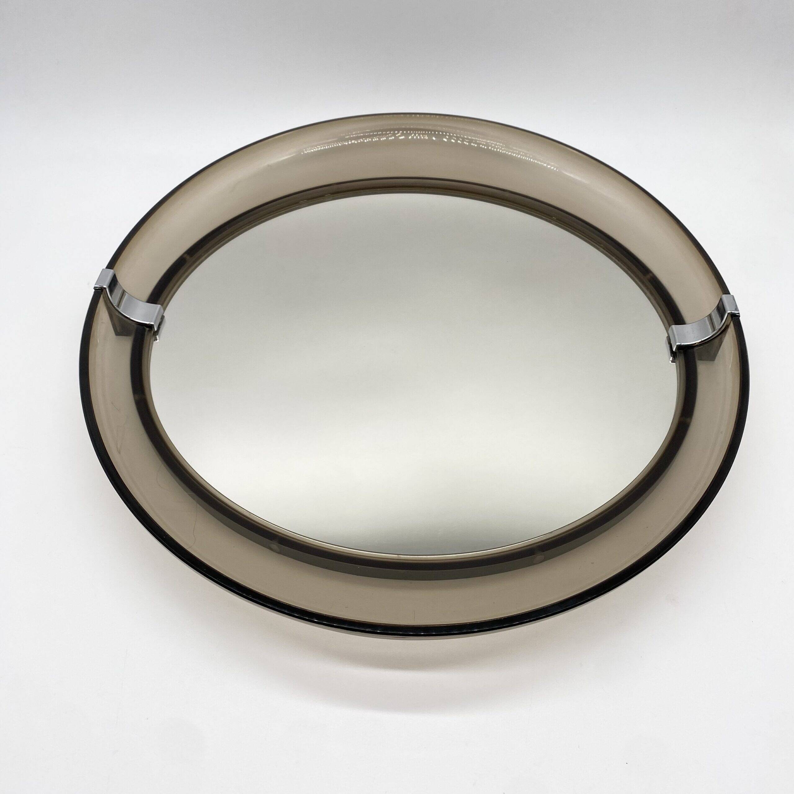 "Space Age" mirror in smoked plexiglass – 1970s