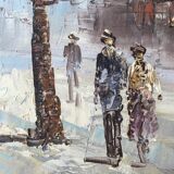 Table oil on canvas signed Burnett