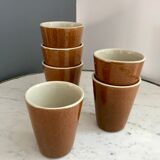 Lot de six verres en grès