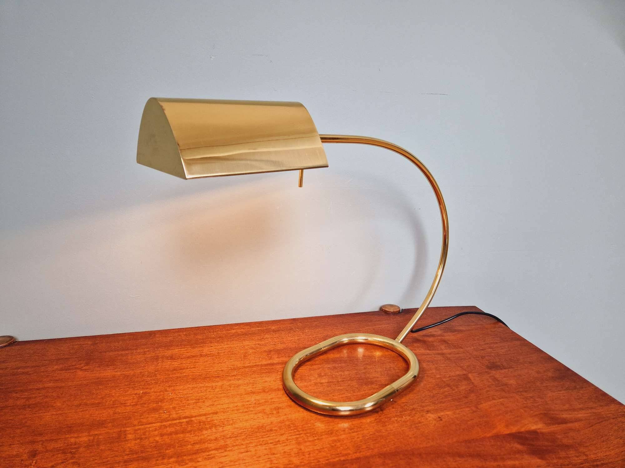 Grande lampe de bureau en laiton, Cosack Leuchten, 1970
