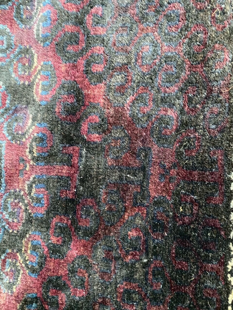 Handmade handmade Afghan Belutch vintage carpet 122x206 cm
