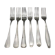 6 mismatched old silver metal forks for a chic table