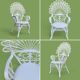 Fauteuil et chaise Peacock en rotin blanc, 1970