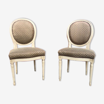 Pair of Louis LXVI-style medallion chairs