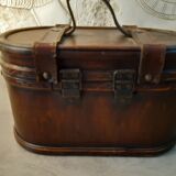 Chest old wood and leather