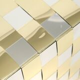 Stunning 1980s brass magazine rack in Hollywood Regency design