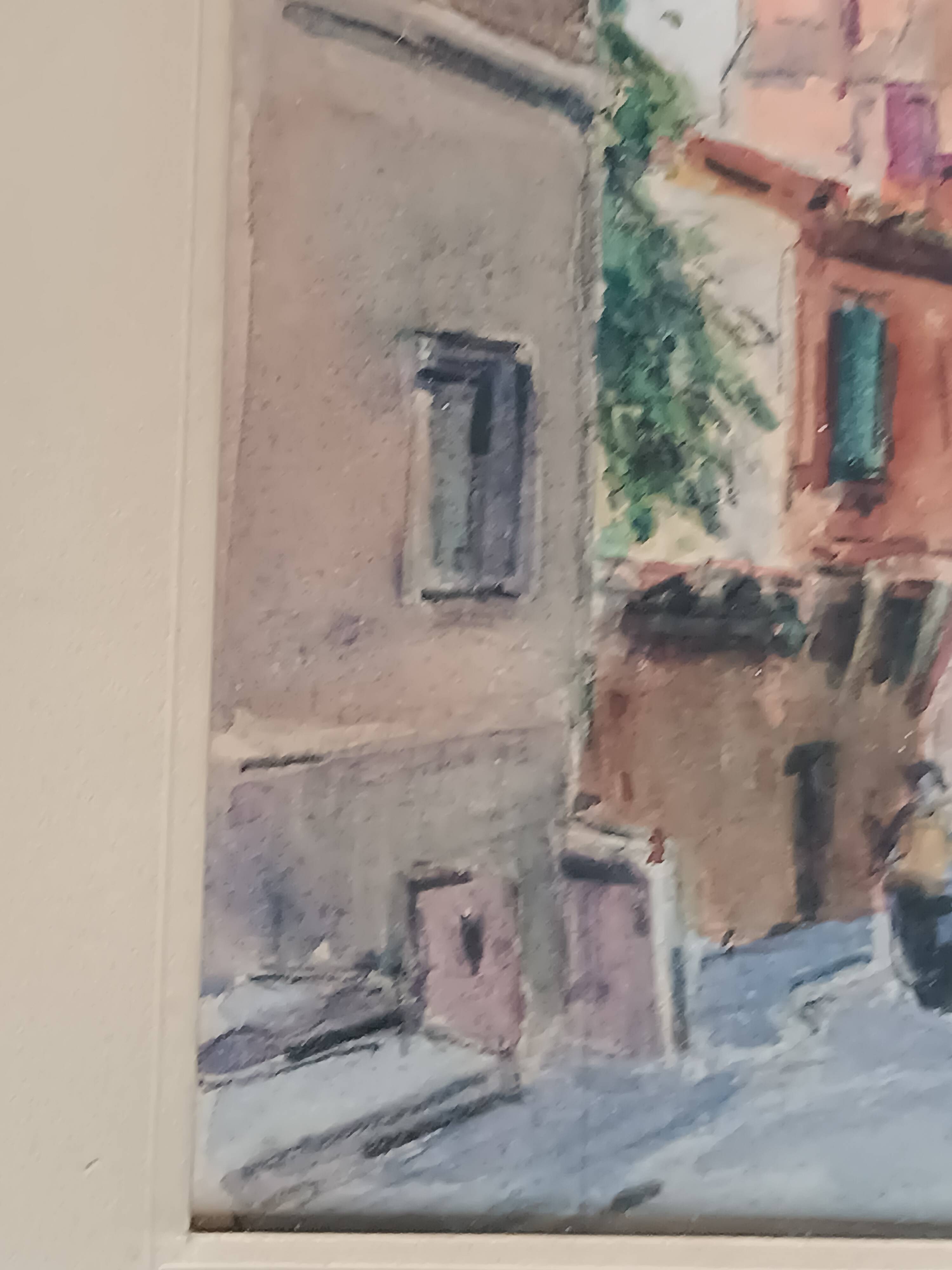 Signed watercolor painting View of Albi Cathedral