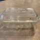 Old butter dish with glass cow decor brand duralex vintage 1970s