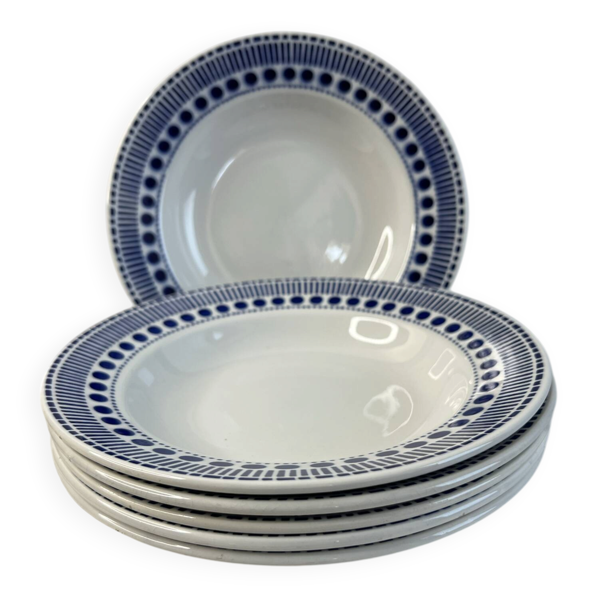 Set of 6 deep plates Sarreguemines Béatrice collection
