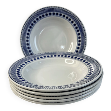 Set of 6 deep plates Sarreguemines Béatrice collection