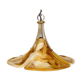 Vintage XXL Space Age pendant lamp, Plexiglas & Brass, 70s