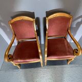 Pair of Louis Philippe cherry armchairs